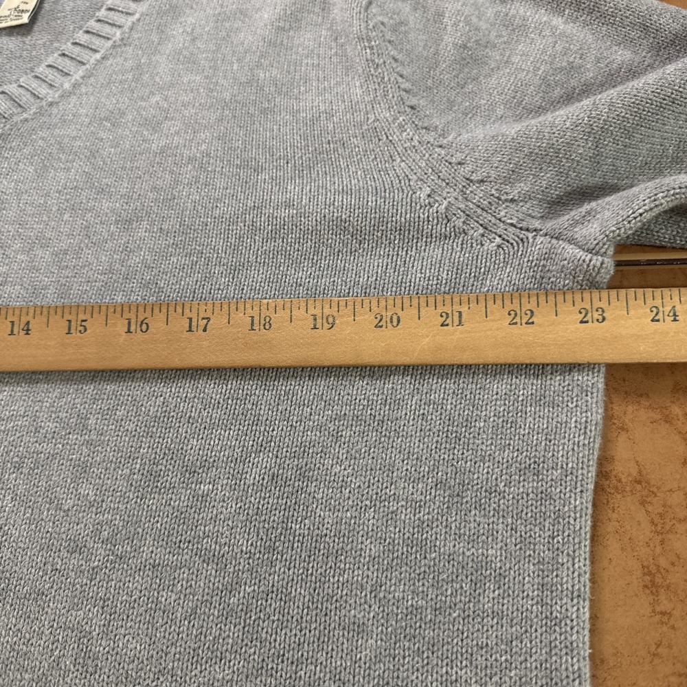 L.L BEAN Men's Knit Sweater V Neck Blue 100% Cotton Size Large - Picture 4 of 6